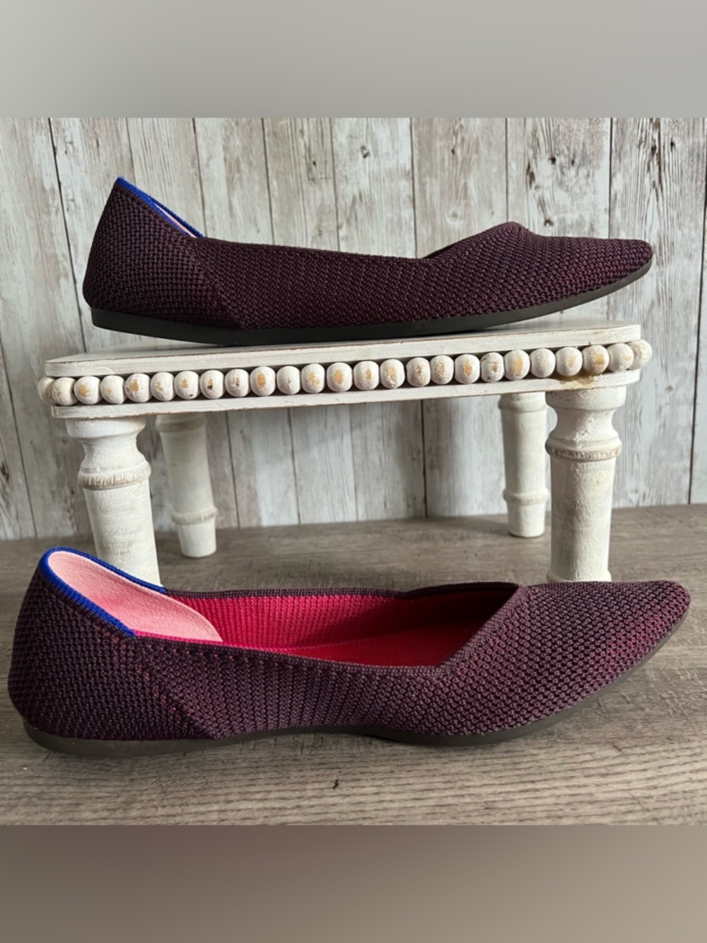 Rothy’s Retired Berry Lattice The Point Flats Size 8.5 - Picture 4 of 7